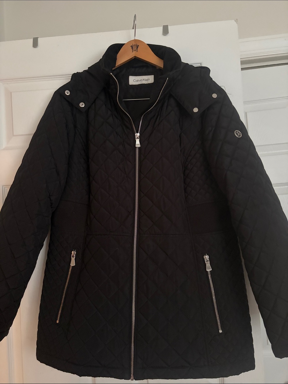 Calvin Klein Black Quilted Hooded Puffer Jacket
